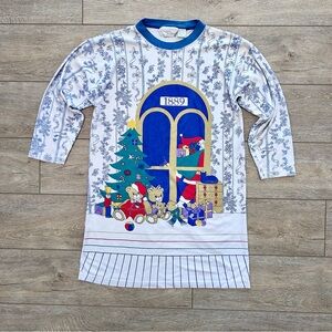 Vintage J. Christopher for the eagle’s Eye Christmas Nightshirt Santa Bears Toys